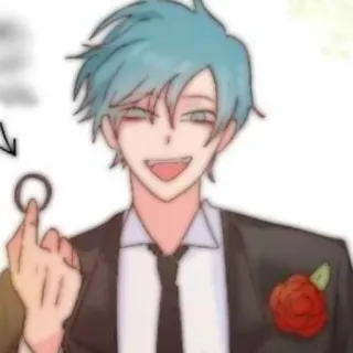 🎧 dedo do meio, gesto ofensivo, estilo anime, personagem, arte digital whatsapp sticker