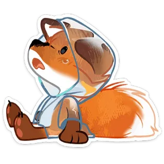 🦊 zorro, animal, lindo, naranja, llorando telegram sticker