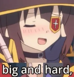 🍆 big and hard, Anime, Meme, Humor, Offensiv whatsapp sticker