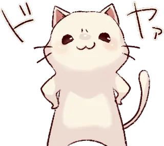 😏 どや cat, cute, kawaii, sticker telegram sticker