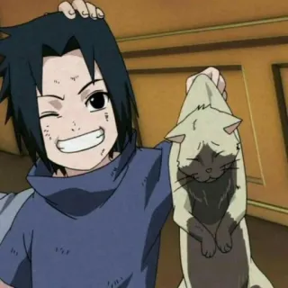 🀄️ Sasuke Uchiha Naruto Аниме, Кот, Ниндзя, Манга, Милый, Саске telegram sticker