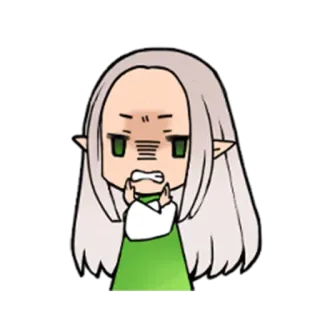 🙅 anime, sticker, cartoon, elf, middle finger telegram sticker