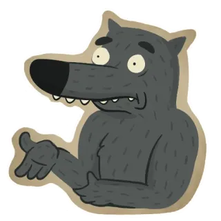 🤷‍♂️ wilk, wzruszenie ramionami, kreskówka, zwierzę, zmieszany, wątpliwość, pytanie telegram sticker