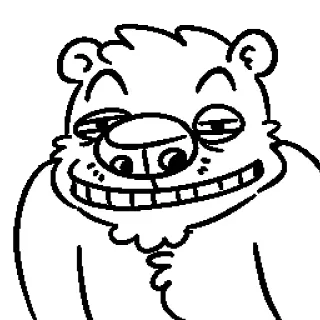 🐻 cartoon, bear, animal, smirk telegram sticker