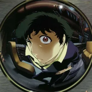 🤨 Spike Spiegel Cowboy Bebop Anime, Espace, Cowboy Bebop, Spike Spiegel, Science-fiction, Animation, Rétro telegram sticker