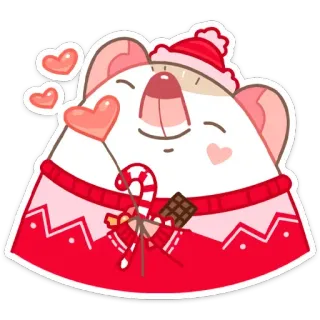 ❤️ criceto, carino, adesivo, amore, caramella, dolce, cartone animato telegram sticker