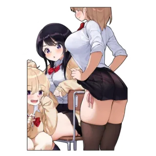 ☁️ 动漫, 女学生, 朋友, 卡通, 插图 telegram sticker