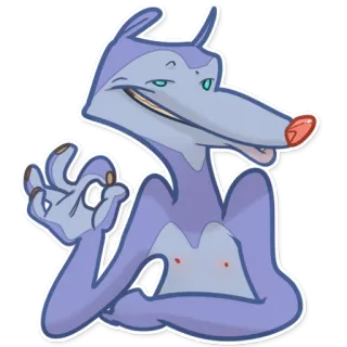 👌 lupo, ok, gesto, cartone animato, animale, personaggio, adesivo telegram sticker
