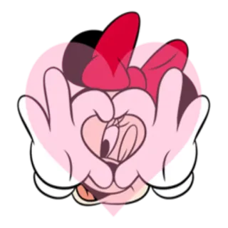 😍 Minnie Mouse minnie mouse, disney, cartoon, heart, love, character whatsapp sticker