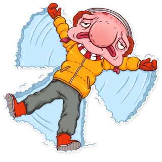 ❄ Dessin animé, Ange des neiges, Hiver, Drôle, Personnage telegram sticker