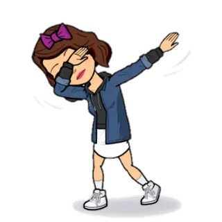 😎 만화, Bitmoji, 댑, 여자, 포즈, 귀여운 telegram sticker