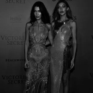 🍷 Bella Hadid, Gigi Hadid Modelos, Moda, Celebridades, Blanco y negro, Victoria's Secret telegram sticker