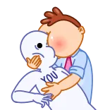 😵 YOU abrazo, dibujos animados, amor, cariño, mimos telegram sticker