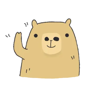 👋 capivara, animal, fofo, desenho animado, acenando telegram sticker