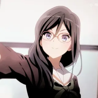 🍭 anime, girl, school uniform, glasses, character whatsapp sticker