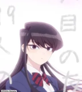 😕 Komi Shouko Komi Can't Communicate Anime, Schoolmeisje, Komi Can't Communicate, Komi Shouko, Manga, Schattig telegram sticker