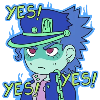👌 Jotaro Kujo JoJo's Bizarre Adventure YES! Anime, Manga, Jotaro, Jojo, Oui telegram sticker