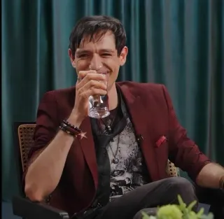 🌟 Eduardo Casanova La Resistencia eduardo casanova, la resistencia, laughing, drinking, glass, man, actor, director telegram sticker