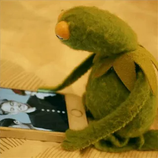 🐸 Kermit Kermit, Fantoche, Meme, Telefone, Lendo whatsapp sticker
