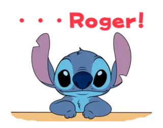 😐 Stitch ... Roger! Stitch, Alieno, Carino, Cartone animato telegram sticker