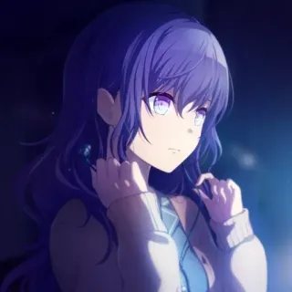 🕳️ Anime, Ragazza, Ritratto, Capelli viola telegram sticker