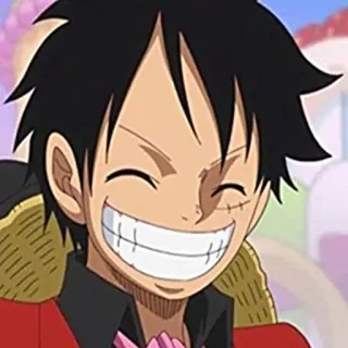 🔥 Monkey D. Luffy One Piece Anime, One Piece, Luffy, Desenho animado, Sorrindo, Pirata telegram sticker