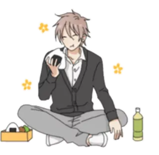 😍 Anime, Figur, Essen, Lebensmittel, Mittagessen, Cartoon whatsapp sticker