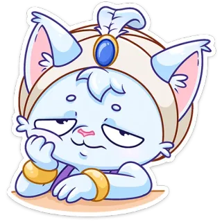 😔 kucing, kartun, stiker, binatang, imut, karakter, ekspresi telegram sticker