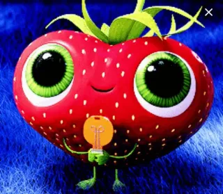🍓 truskawka, słodki, kreskówka, owoc, postać telegram sticker