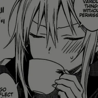 🖊 VARIOUS THINGS WITHOUT PERMISSION Anime, Mangá, Bebendo, Copo, Permissão telegram sticker