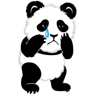 😢 パンダ, 悲しい, 泣く, 動物, 漫画 telegram sticker