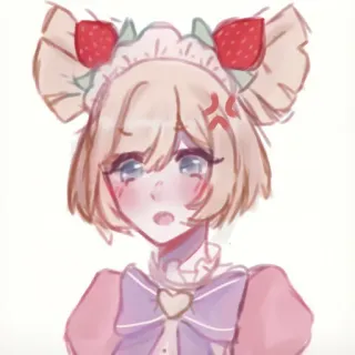 🦄 anime, maid, strawberry, cute, angry telegram sticker