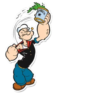💪 Popeye desenho animado, espinafre, marinheiro, animado, quadrinhos telegram sticker
