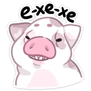 😃 e-xe-xe 돼지, 귀여운, 동물, 만화, 밈 whatsapp sticker