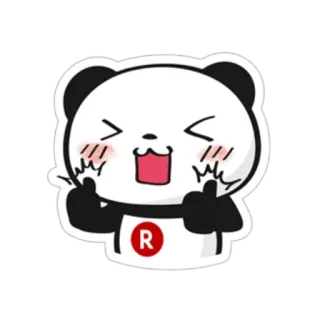 😆 パンダ, アニメ, 侮辱的なジェスチャー, 中指, 動物 telegram sticker