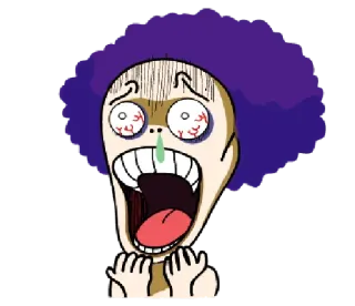 🏴 卡通, 害怕, 震惊, 紫色头发, 动漫, 担心, 恐慌 telegram sticker