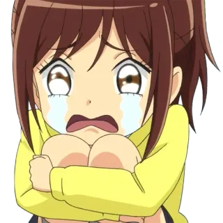 😢 ร้องไห้, อนิเมะ, ผู้หญิง, เศร้า, การ์ตูน telegram sticker