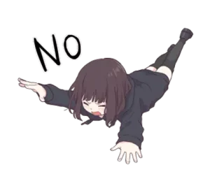 😫 NO Garota anime, Não, Rejeição, Anime, Desenho animado, Negativo telegram sticker