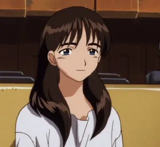 ☺️ anime, mujer, morena, personaje, sonriendo, animación telegram sticker
