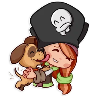 🐶 pirat, hund, cartoon, aufkleber, tier, freundschaft, spaß whatsapp sticker