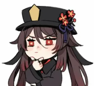 🤔 Hu Tao Genshin Impact Anime, Mädchen, Genshin Impact, Charakter, Videospiel, Hu Tao whatsapp sticker