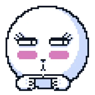 😳 bunny, kawaii, cute, pixel art, rabbit, sticker telegram sticker