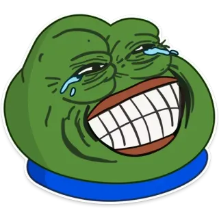 🐸 Pepe the Frog Meme, Internet, Rana, Pepe, Risa, Llanto, Reacción telegram sticker