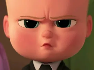😠 Boss Baby The Boss Baby bébé, dessin animé, patron, sérieux, en colère telegram sticker