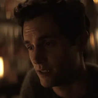 😳 Joe Goldberg You mann, porträt, fernsehsendung, ernst, penn badgley telegram sticker