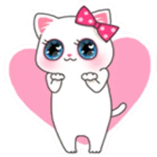 ☺️ chat, chaton, mignon, animal, kawaii, dessin animé, autocollant, coeur telegram sticker