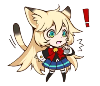 😳 Anime, Gatto, Chibi, Carino, Adesivo telegram sticker