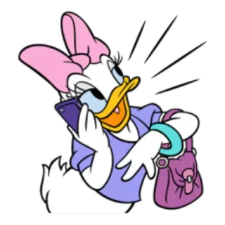 👜 Daisy Duck Phim hoạt hình, Disney, Nhân vật, Vịt, Vịt Daisy, Điện thoại telegram sticker