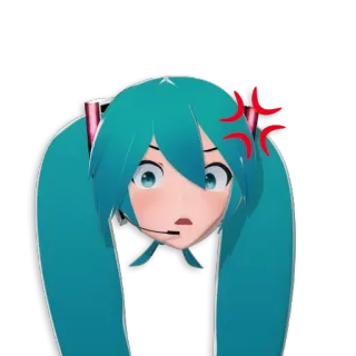 😡 Hatsune Miku Anime, Cartoon, Figur, Manga, Vocaloid, Hatsune Miku, Wütend telegram sticker