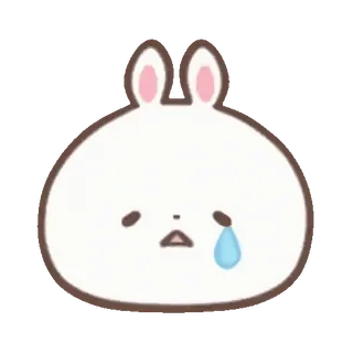 🐰 bunny, sad, tear, crying, rabbit, sticker, cartoon telegram sticker